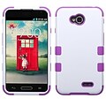Insten® TUFF Hybrid Phone Protector Cover For LG VS450PP/MS323; Ivory White/Electric Purple