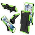 Insten® Rubberized Protector Cover W/Car Armor Stand F/4.7 iPhone 6; Black/Electric Green