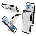 Insten® Rubberized Protector Cover W/Car Armor Stand F/4.7 iPhone 6, White/Black