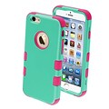 Insten® TUFF Hybrid Rubberized Phone Protector Cover F/4.7 iPhone 6, Teal Green/Electric Pink