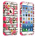 Insten® TUFF Hybrid Phone Protector Cover F/4.7 iPhone 6; Pink Fresh Roses/Electric Pink