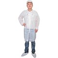 Keystone LC0-WE-NW-MD Single Collar White Disposable Lab Coat, Medium, 30/Box