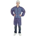 Keystone LC0-BE-SMS-MD Single Collar Blue Disposable Lab Coat, Medium, 30/Box