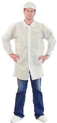 Keystone Single Collar 5XL White Disposable Lab Coat, 30/Box (LC0-WE-NW-HD-5X)