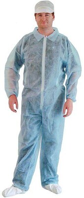 Keystone CVL-NW-E-BLUE-5XL Polypropylene Disposable Coverall, 5XL, 25/Box