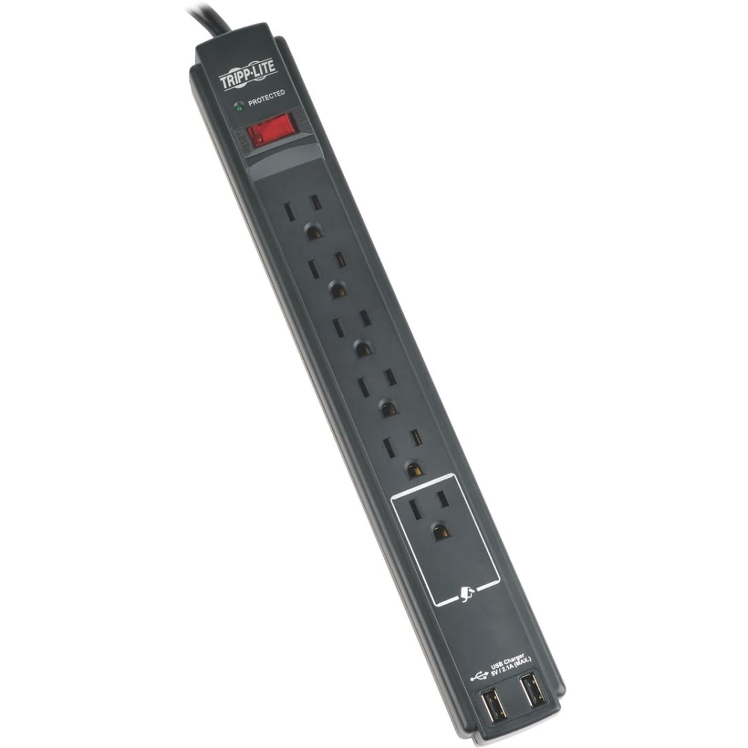 TRIPP LITE Surge Protector Strip TLP606USBBTAA USB 6 Outlet with 6-Feet Cord