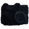 Lavish Home Bath Mat Rug Set; Polyester Fabric 24 x 19.5 Black