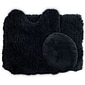 Lavish Home Bath Mat Rug Set; Polyester Fabric 24" x 19.5" Black