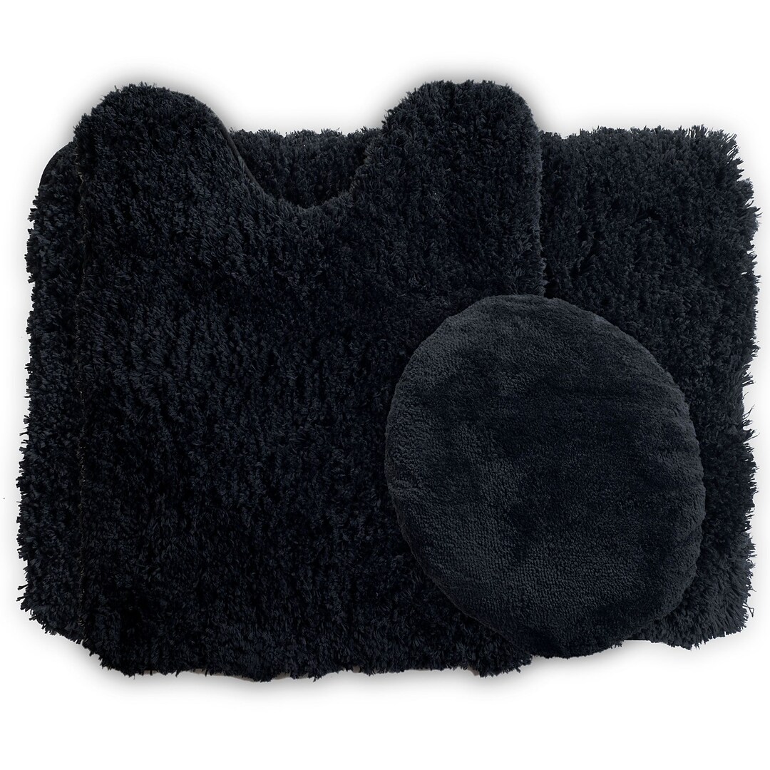 Https Wwwquillcom Lavish Home Bath Mat Rug Set Polyester Fabric 24 X 195 Black Cbs 50812034html