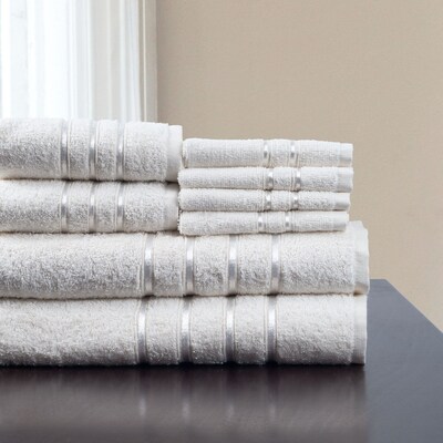 Lavish Home Cotton Plush Bath Towel Set; White