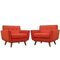 Modway Engage EEI-1284-ATO Set of 2 Wood/Fabric Armchair, Atomic Red