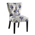 Ave Six Andrew Solid Wood & Fabric Chair, Medallion Ikat Blue