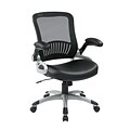 Work Smart Screen Back Managers Chair Leather, Black