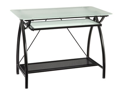 OSP Designs Metal & Glass Computer Desk