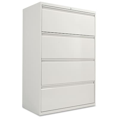 Alera® Four-Drawer Lateral File Cabinet, 36w x 18d x 52 1/2h, Light Gray (ALELF3654LG)