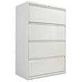 Alera® Four-Drawer Lateral File Cabinet, 36w x 18d x 52 1/2h, Light Gray (ALELF3654LG)