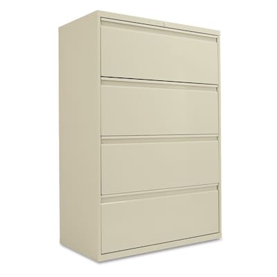 Alera® Four-Drawer Lateral File Cabinet, 36w x 19-1/4d x 54h, Putty