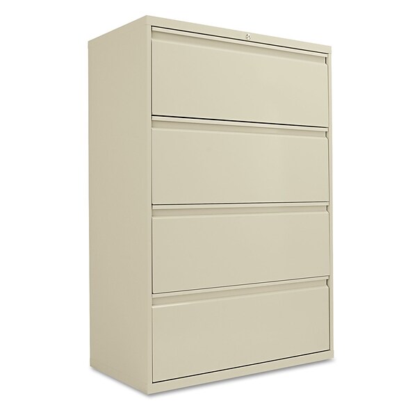 Alera® Four-Drawer Lateral File Cabinet, 36w x 19-1/4d x 54h, Putty