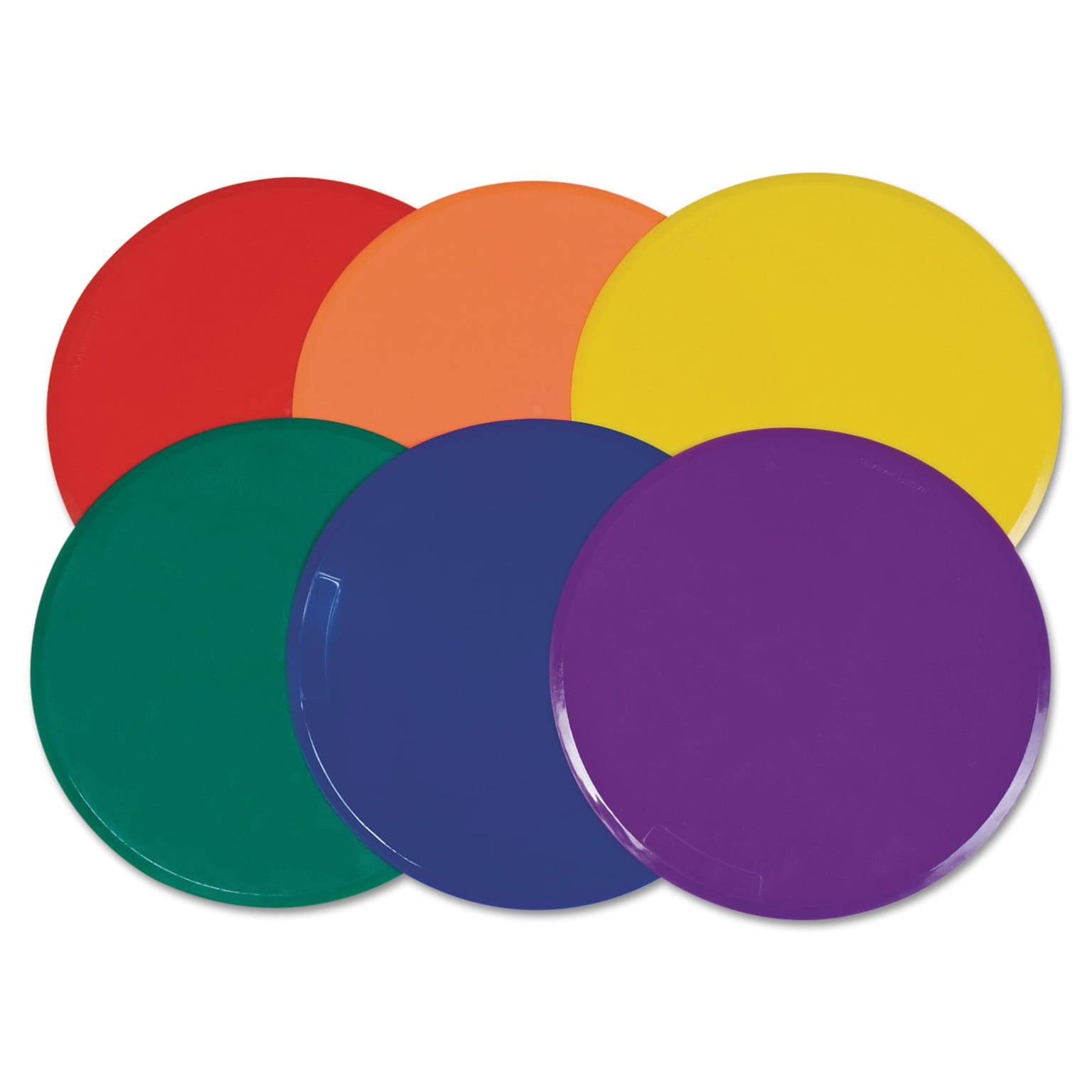 Champion Sports Poly Spot Marker Set, Assorted Colors, 6/Set