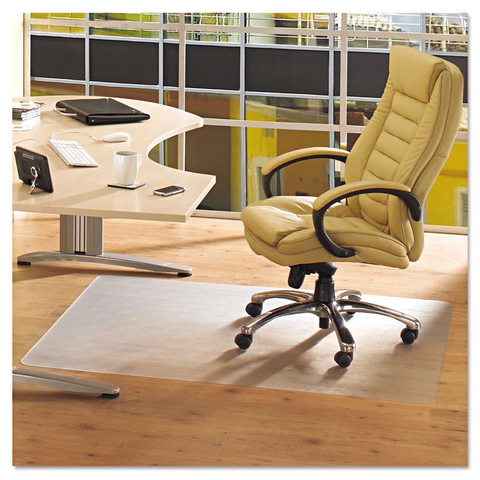 Floortex® ClearTex Advantagemat Phthalate Free PVC Chair Mat For Hard Floors; 53 x 45