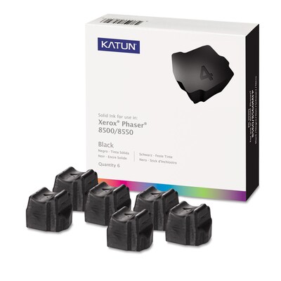 Katun Compatible Solid Ink, Xerox Phaser 8500 (108R00672), Black, 6/Pk