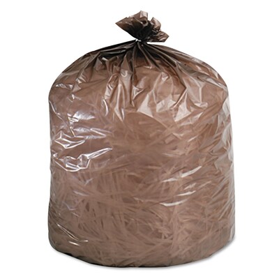 Stout Plastic Trash Bag, 30" x 36", Brown