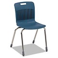 Virco® Analogy Ergonomic Polypropylene Stack Chair; Navy/Chrome
