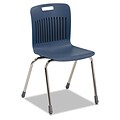 Virco® Analogy Extra Large Ergonomic Polypropylene Stack Chair; Navy/Chrome