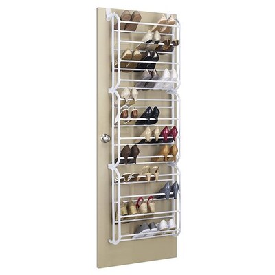 Whitmor 36 Pairs Capacity Over The Door Shoe Rack, White (67804679WHT)