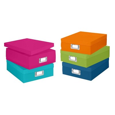 Whitmor Plastic Document Box Set, Assorted, 5/Set