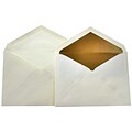 JAM Paper® Lined Wedding Envelope Set, 5.75 x 8, Ecru with Gold Lining, 100/pack (526SE6071)