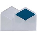 JAM Paper® Lined Wedding Envelope Set, 5.75 x 8, White with Peacock Blue Lined Envelopes, 100/pack (526SE4018)