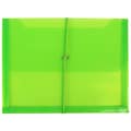 JAM Paper® Plastic Envelope with Elastic Band, 9.75 x 13 with 2.625 Inch Expansion, Lime Green, Sold