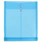 JAM Paper® Plastic Envelopes with Button and String Tie Closure, Letter Open End, 9.75 x 11.75, Blue Poly, 12/pack (118B1BU)