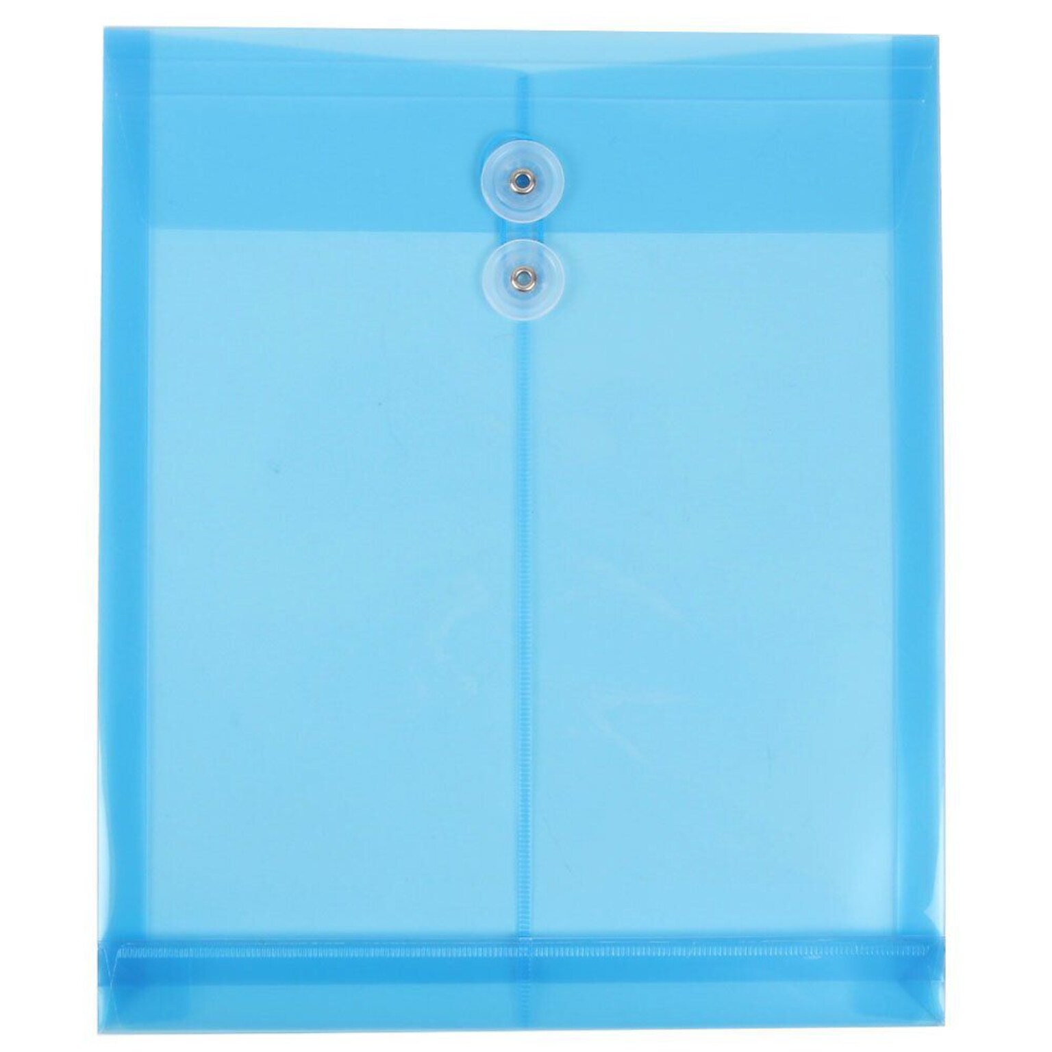 JAM Paper® Plastic Envelopes with Button and String Tie Closure, Letter Open End, 9.75 x 11.75, Blue Poly, 12/pack (118B1BU)