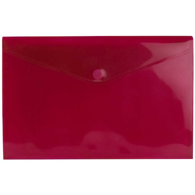 JAM Paper® Plastic Envelopes with VELCRO® Brand Closure, Letter Booklet, 9.75 x 13, Red Poly, 12/pac