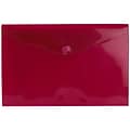 JAM Paper® Plastic Envelopes with VELCRO® Brand Closure, Letter Booklet, 9.75 x 13, Red Poly, 12/pac