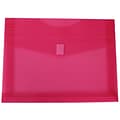 JAM Paper® Plastic Envelopes with Hook & Loop Closure, 2 Exp, Letter Booklet, 9.75 x 13, Fuchsia