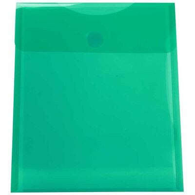 JAM Paper® Plastic Envelopes with VELCRO® Brand Closure, 1 Expansion, Letter OpenEnd, 9.75 x 11.5, G