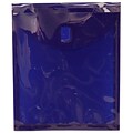 JAM Paper® Plastic Envelopes with Hook & Loop Closure, 1 Exp, Letter Open End, 9.75 x 11.5, Dark Blue Poly, 12/pack (34011BU)