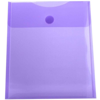 JAM Paper® Plastic Envelopes with Hook & Loop Closure, 1" Exp, Letter Open End, 9.75" x 11.5", Violet Purple, 12/pk (235827602)