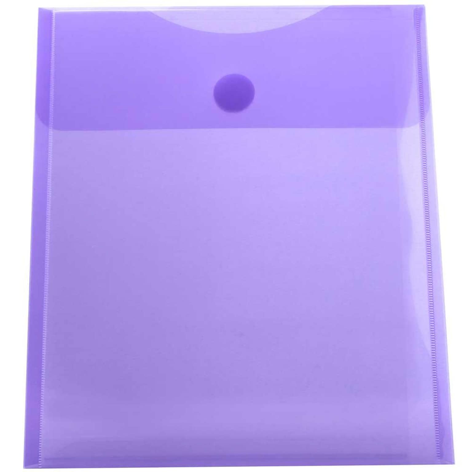 JAM Paper® Plastic Envelopes with Hook & Loop Closure, 1 Exp, Letter Open End, 9.75 x 11.5, Violet Purple, 12/pk (235827602)