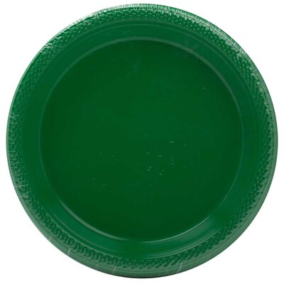 JAM Paper 7" Plastic Plates, Green, 20/Pack (255328195)