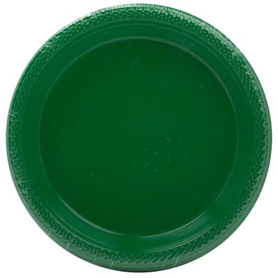 JAM Paper® Round Plastic Disposable Party Plates, Small, 7 Inch, Green, 20/Pack (255328195)