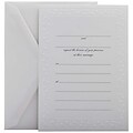 JAM Paper® Wedding Fill-In Invitations Set, White Flowered Border, 25/Pack (354628217)