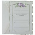JAM Paper® Fill-in Wedding Invitation Set, Purple Rose with Metallic Border, 25/pack (354628212)