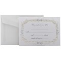 JAM Paper® Reply Fill-In Cards Set, Blue Rose with Metallic Border, 25/Pack (354628219)