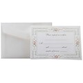 JAM Paper® Fill-in Wedding Reply Card Set, Pink Rose with Metallic Border, 25/pack (354628218)