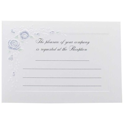 JAM Paper® Reception Fill-In Cards Set, Blue Rose, 25/Pack (354628225)