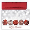 JAM Paper® Christmas Holiday Cards Set, Peace and Joy Sparkling Ornaments, 16/pack (526849200)